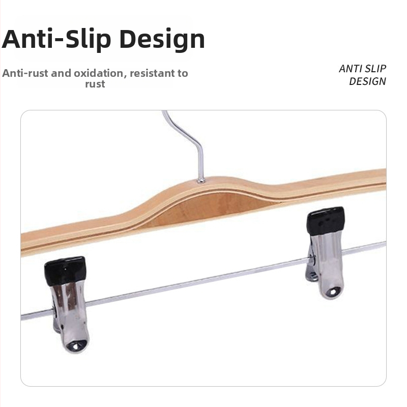 Drevené vešiaky na nohavice s klipsami, moderný minimalistický dizajn (Materiál: Drevo; Značka: Iné; Štýl: Moderná jednoduchosť; Žiadne logo)