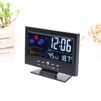 Kućni budilnik s LED zaslonom, prikaz vremena, temperature i vlage, glasovno upravljanje, pozadinsko osvjetljenje, stolni sat s funkcijom snooze