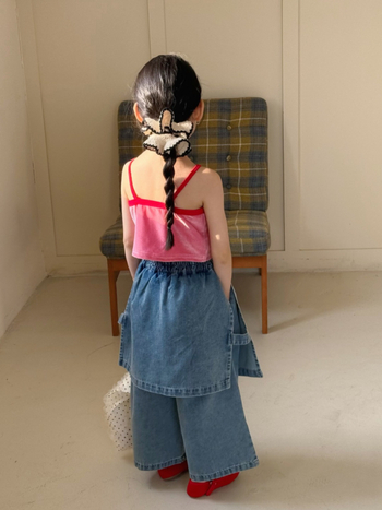 Κοριτσίστικη βελουρού camisol με τιράντες – Κορεατικό στυλ, απαλό ύφασμα, 3–8 ετών, Καλοκαίρι 2025