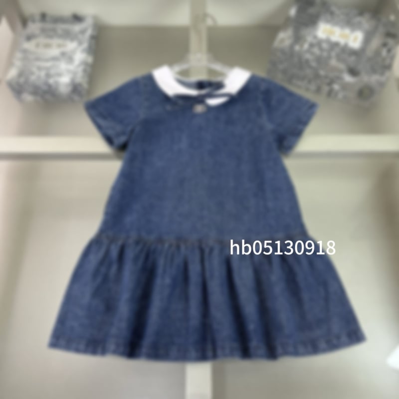 Gyerekeknek szóló pamut rövid ujjú ruha, hercegnő stílus, mintaszám 21571381, 3–8 éveseknek