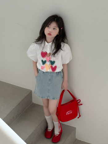 Fustă din denim, stil coreean pentru copii; croială slim; bumbac 50–70%; vara 2025; fete între 3 și 8 ani