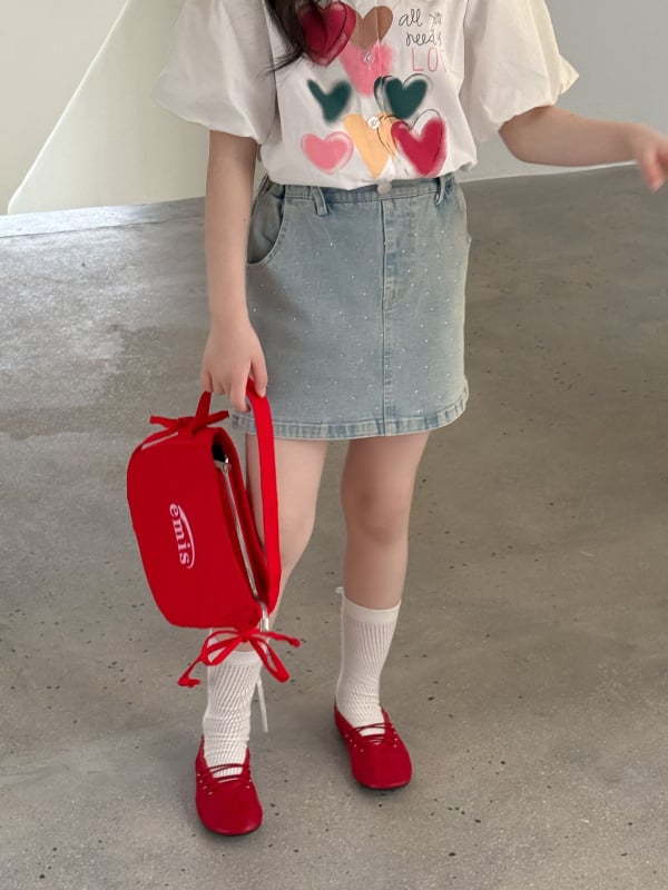 Fustă din denim, stil coreean pentru copii; croială slim; bumbac 50–70%; vara 2025; fete între 3 și 8 ani