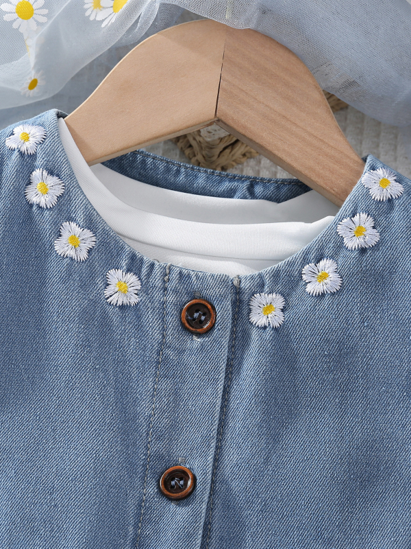 Két részes gyerekruha: ruha és légáteresztő rövid ujjú felső, pamut anyag, koreai stílus, 3–8 éves lányoknak, nyár/tavasz