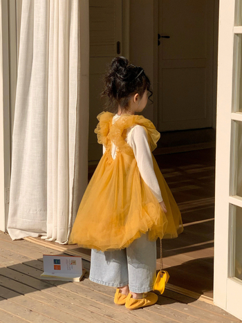 Rochie pentru fetițe în stil coreean, croială A-line, bretele (amestec poliester, căptușeală poliester, pentru 3–8 ani, primăvara 2025)