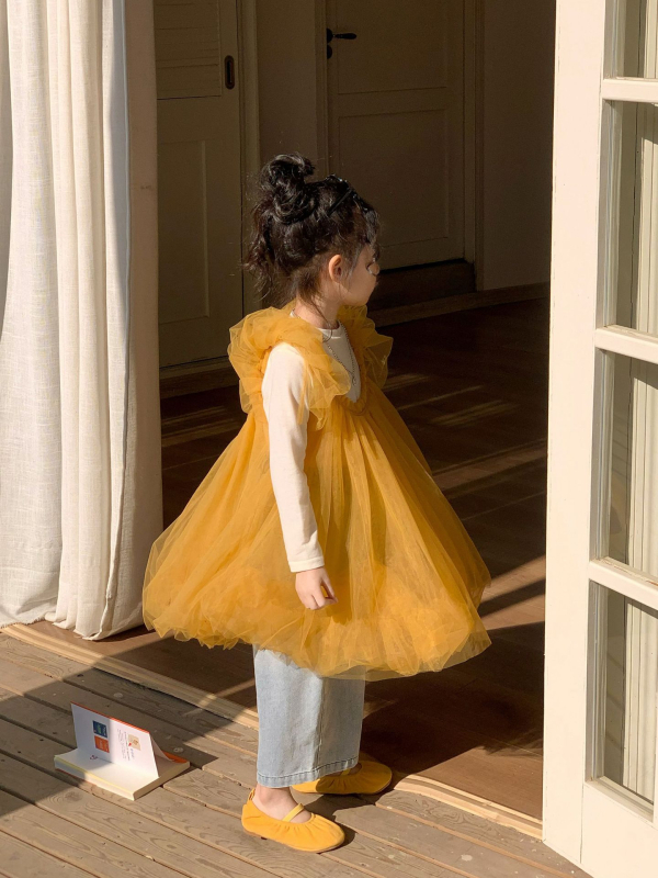 Rochie pentru fetițe în stil coreean, croială A-line, bretele (amestec poliester, căptușeală poliester, pentru 3–8 ani, primăvara 2025)