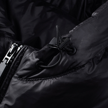 Мъжко яке с бял патеши пух, удебелено, с качулка и цип, 800 пълнеж