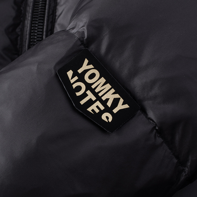 Мъжко яке с бял патеши пух, удебелено, с качулка и цип, 800 пълнеж