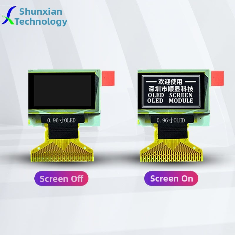 OLED ekranas, 30-pino sąsaja, I2C ir SPI palaikymas, 0,7 mm kontaktų atstumas, pramoninis valdymo prietaisas