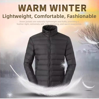 Пухена подплата за яке, ламинирана, топла и лека, унисекс, стояща яка; съдържа 81–85% пух, патешки пух, пълнеж 100 g, полиестер 100%