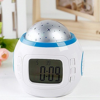 Projekcijski sat s projekcijom zvjezdajanog neba, glazba i alarm, model 1038, LCD zaslon, termometar, vječni kalendar