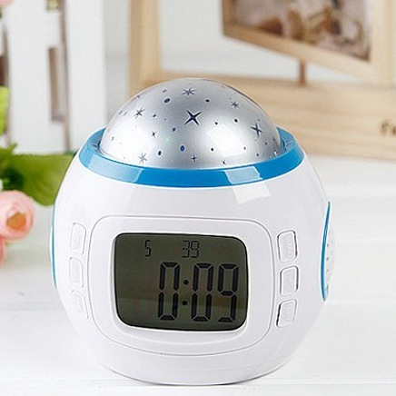 Projekcijski sat s projekcijom zvjezdajanog neba, glazba i alarm, model 1038, LCD zaslon, termometar, vječni kalendar