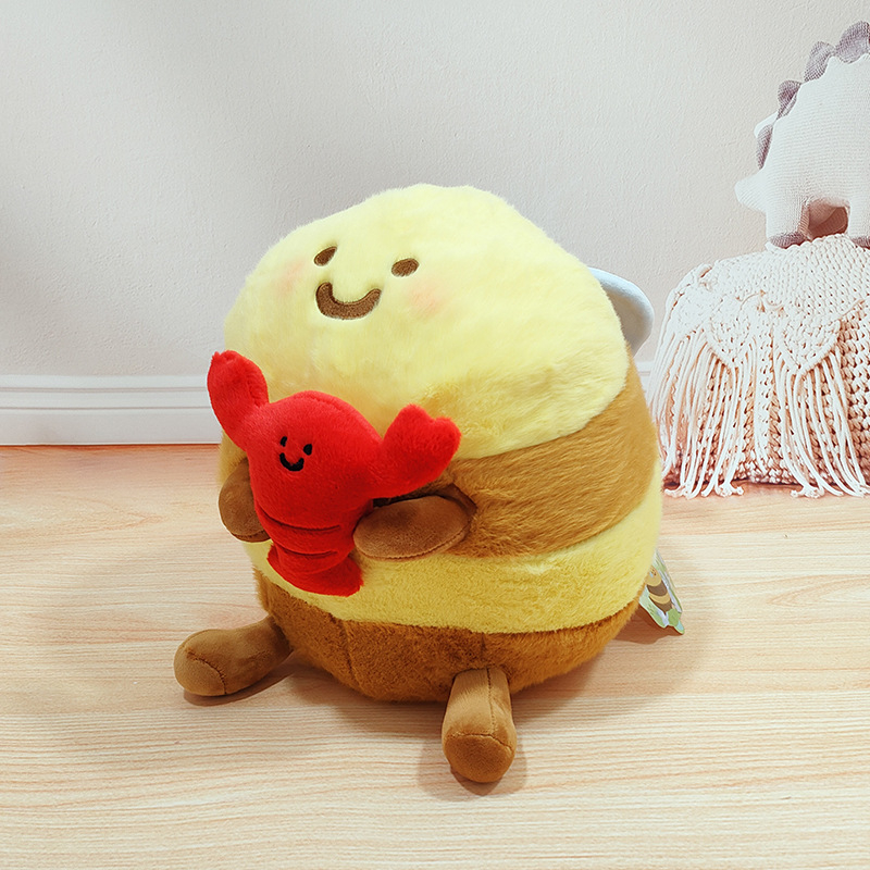 Λούτρινο μέλισσα κούκλα — ζωάκι με κοντή γούνα, γέμισμα PP βάμβακι, κατάλληλο για 7–14 ετών