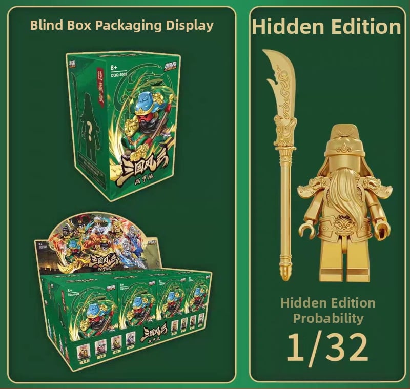 Ehitusklotsid – Kolmriikide soomus Water Margini kangelane – üllatuskast, hariv DIY minifiguuri mudel, ABS plastik, vanus 7–14 aastat