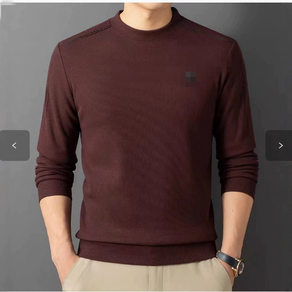 Hanorac bărbătesc din velur fleece, guler rotund, croială lejeră, amestec poliester 77%, pulover casual de iarnă.