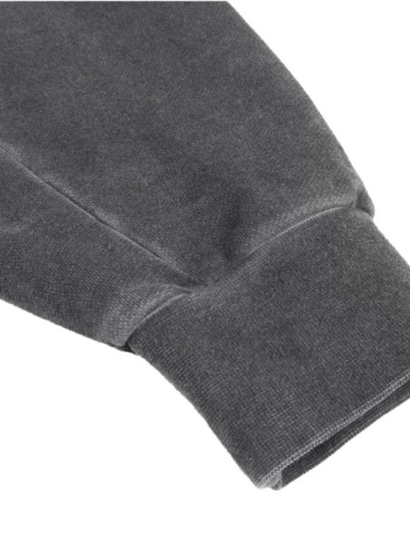 Суитшърт с качулка и цип, свободна кройка, печат с букви, джоб-патч