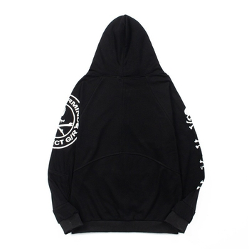 Hanorac cu glugă și fermoar, imprimeu craniu, din amestec de bumbac, croi lejer