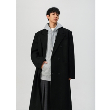 Vyriskas corduroy paltas, laisvas kirpimas, švarko apykaklė, ruduo 2024