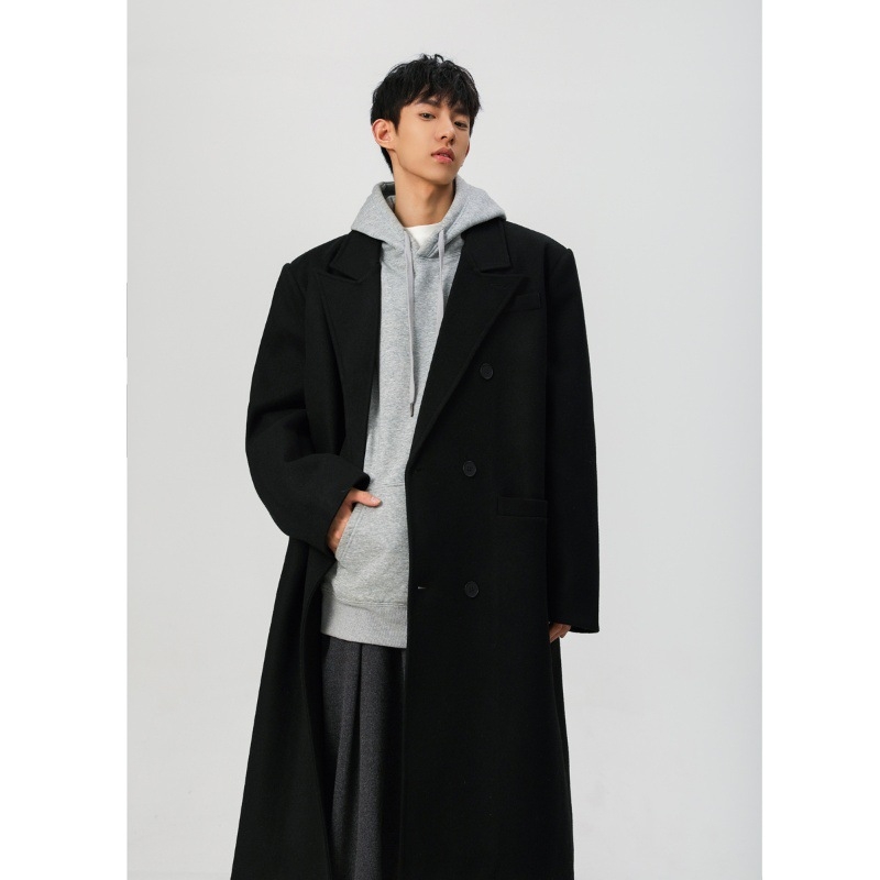 Vyriskas corduroy paltas, laisvas kirpimas, švarko apykaklė, ruduo 2024