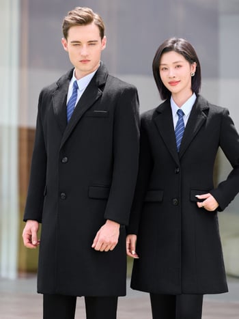 2025 zimski unisex kaput od vune, 50% vune, srednje duljine, poslovni stil, topao