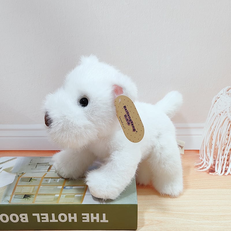 Λούτρινο σκυλάκι Ουέστ Χάιλαντ - κοντή γούνα, γέμισμα PP βαμβάκι, σε θέση καθιστό/ξαπλωτό, κατάλληλο για παιδιά 7–14 ετών