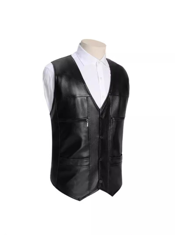 Muška vesta s flis podstavom, debela, V-izrez, minimalistički casual stil, svestrana uporaba