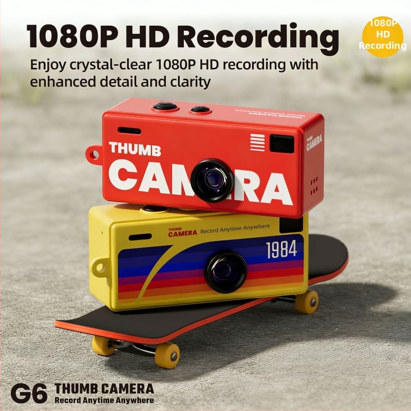 G6 mini kamera gyerekeknek – zsebkamera, TF-kártya, 1-5 MP, 1-3 óra akkumulátor-élettartam, videózás és fényképezés, szűrő