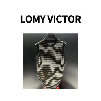 Мъжки безръкав потник от полиестер с райета — свободна кройка, лято