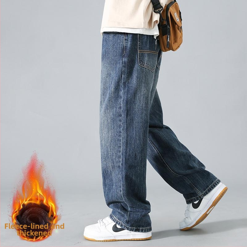 Meeste denimist teksad, keskmise vöökoha, mikroelastsus, jaapani stiilis töörõivad, vaba aeg