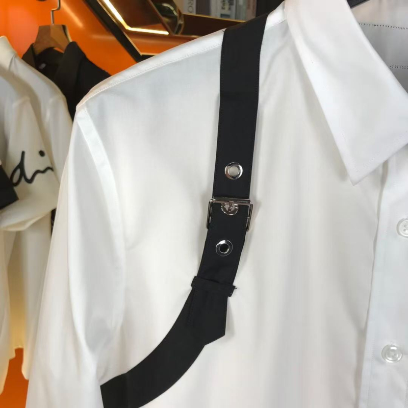 Férfi 100% pamut hosszú ujjú ing, slim fit, hegyes gallérral, színek összehangolt mintázattal