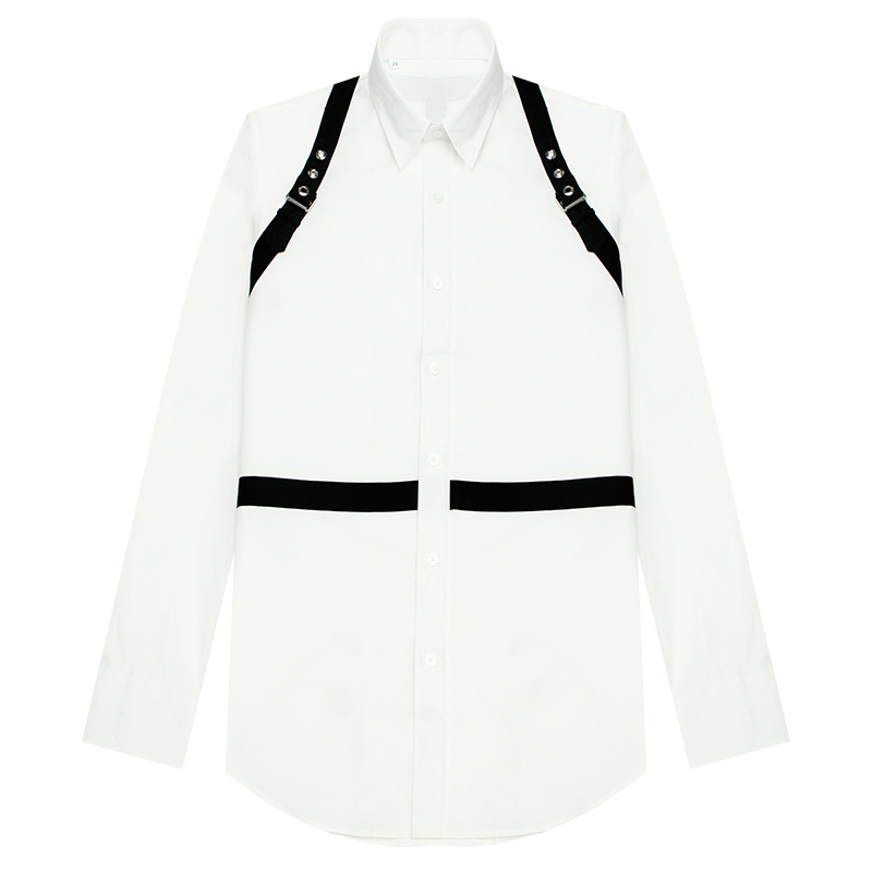 Férfi 100% pamut hosszú ujjú ing, slim fit, hegyes gallérral, színek összehangolt mintázattal