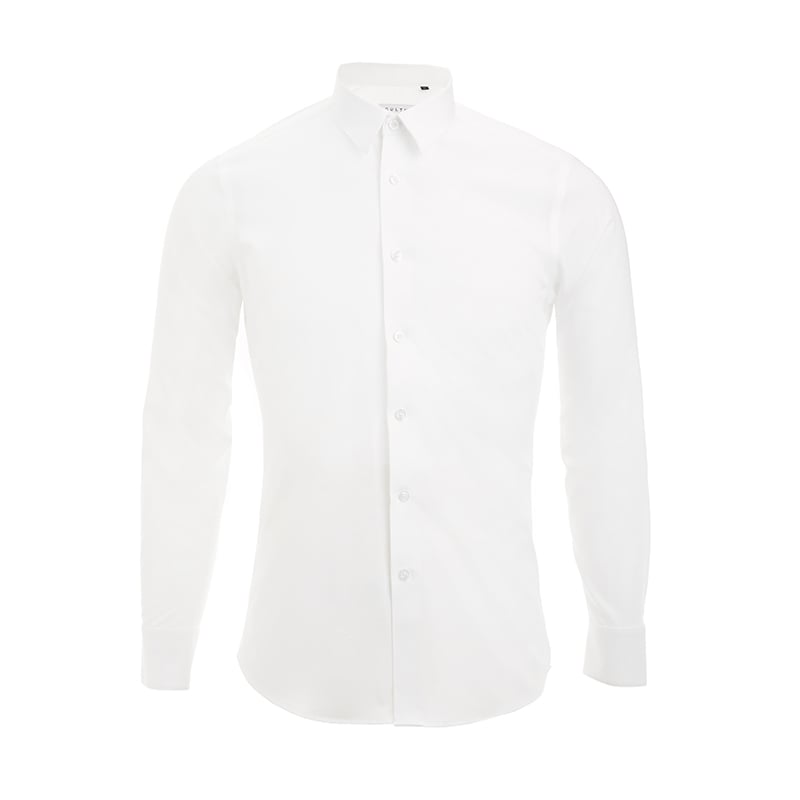 Férfi ing – üzleti/formális, vasalásmentes, hosszú ujjú, rever gallér, pamut-keverék