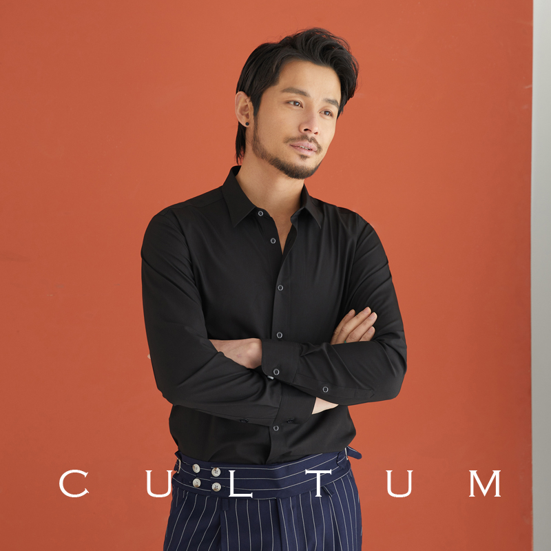 Férfi ing – üzleti/formális, vasalásmentes, hosszú ujjú, rever gallér, pamut-keverék