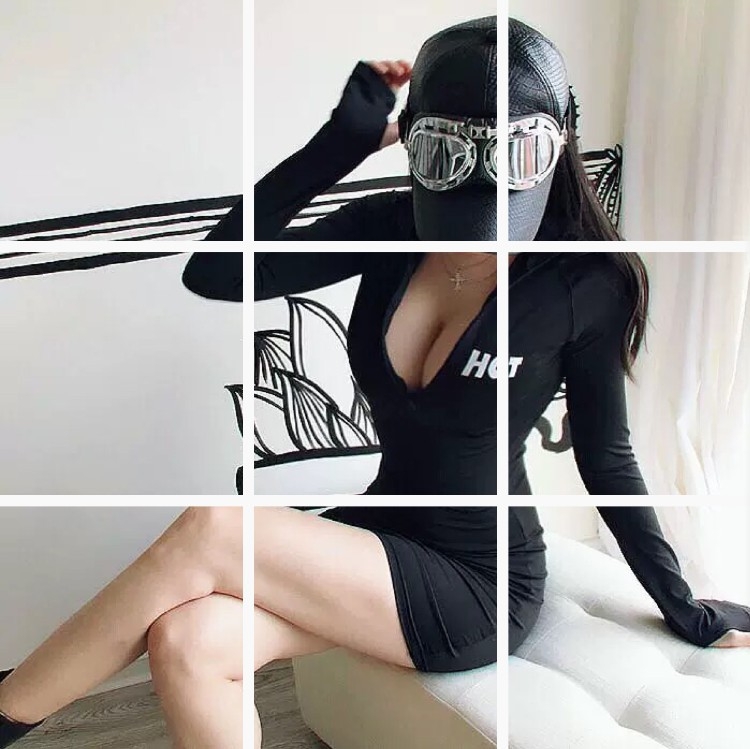 Полиестерова рокля с дълги ръкави, цип в стойка яка, къса пола, принт с букви