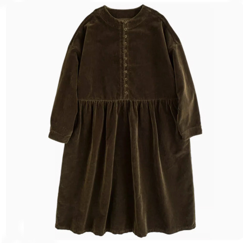 Рокля с ретро стил, средна дължина, А‑линия силует, кръгло деколте