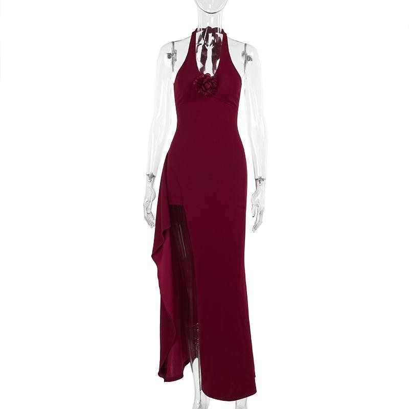 Rochie fără mâneci cu guler rotund, model monocrom, siluetă talie medie, țesătură Tr