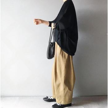 Sieviešu divu daļu komplekts: konopju auduma garas piedurknes ar augstu apkakli un Feifei piedurknēm + platām biksēm, Korejas ielas stils, pavasaris 2025