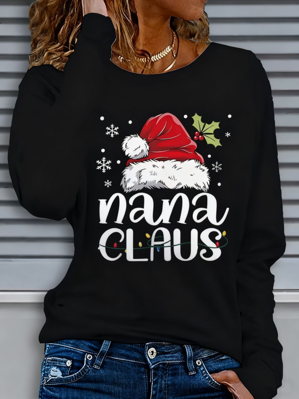 Női kapucnis pulóver karácsonyi mintával, casual stílus, középhosszú, hosszú ujjú, poliészter-spandex keverék