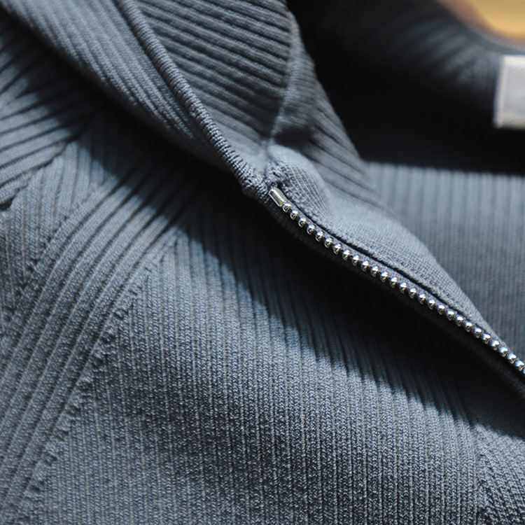 Moshuweiya 2025 őszi sokoldalú karcsú kapucnis kötött kardigán kétirányú cipzárral, hosszú ujjú, rövid hosszúság 40–50 cm, modell 5M19C