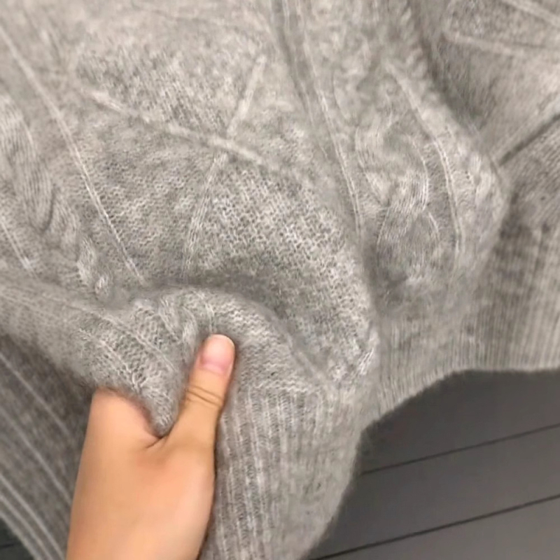 Női ultratan kecskebőr kötött pulóver, hosszú ujjú, városi stílus, magas derekú fazon