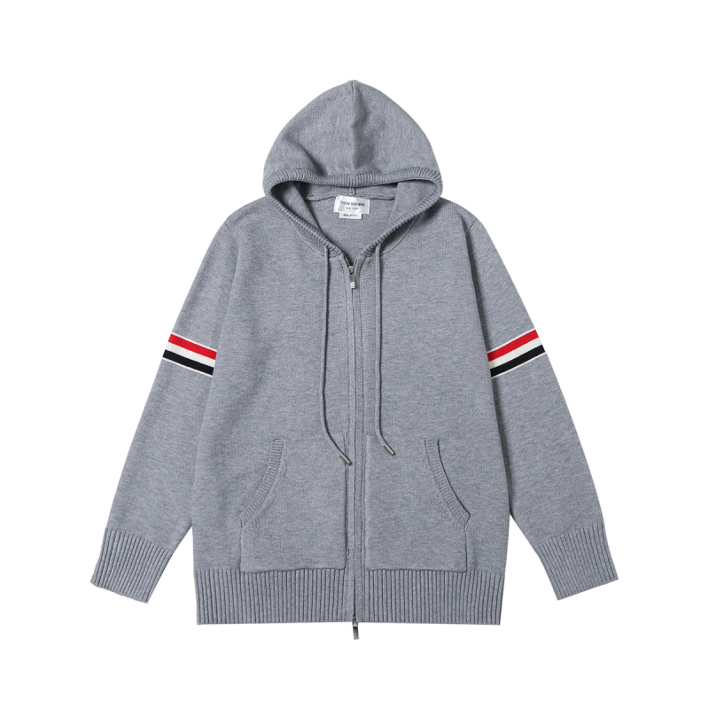 Cardigan džemper s kapuljom – pamuk (≥95%), zatvara se zipom, labav kroj, svakodnevni japansko-korejski stil