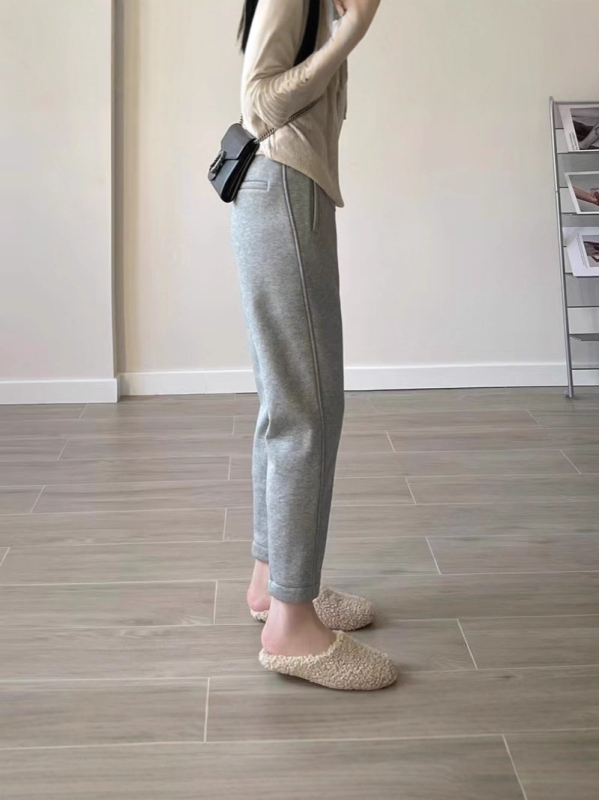 Παντελόνια εγκυμοσύνης, παχιά με επένδυση φλίς, άνετη γραμμή, υποστήριξη κοιλιάς, βαμβάκι 50–70%