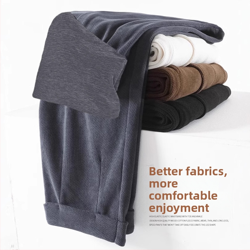 Παντελόνια εγκυμοσύνης με chenille βαμβάκι, επένδυση φλίς, φαρδιά γραμμή, μήκος ¾, στήριξη κοιλιάς