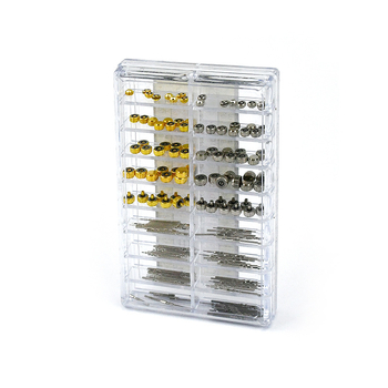 Piese de reparare pentru ceasuri: coroană, ax și mâner din metal (modelul 4015) – set ambalat