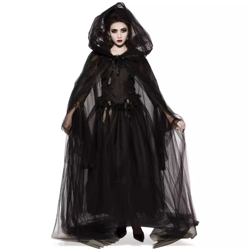 Cosplay kostim - Vampirska nevjesta s elementima vještice (Materijal: Poliester; Glavni sastav tkanine: Poliester; Sadržaj poliester 50-70%; Za žene; Igre/Anime uloge; Proljeće 2024)