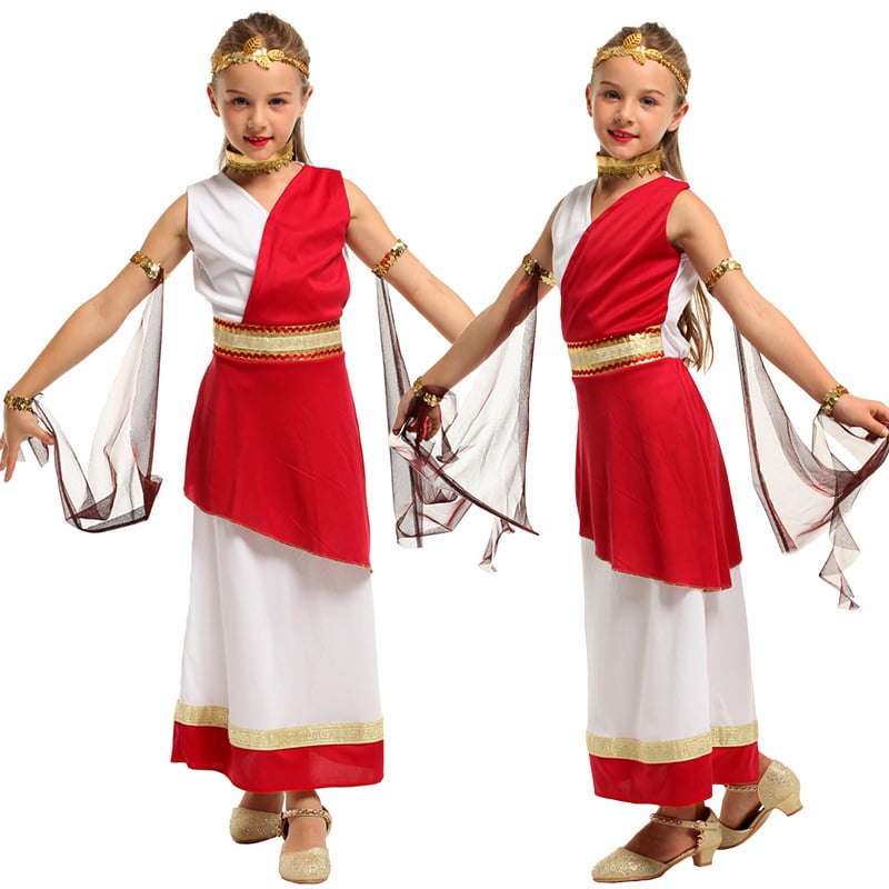 Halloween kostim za djevojčice — Egipatska kazališna haljina, model G-0384, Spandex tkanina 85%, scenski kostim za uzrast ispod 17, proljeće 2023