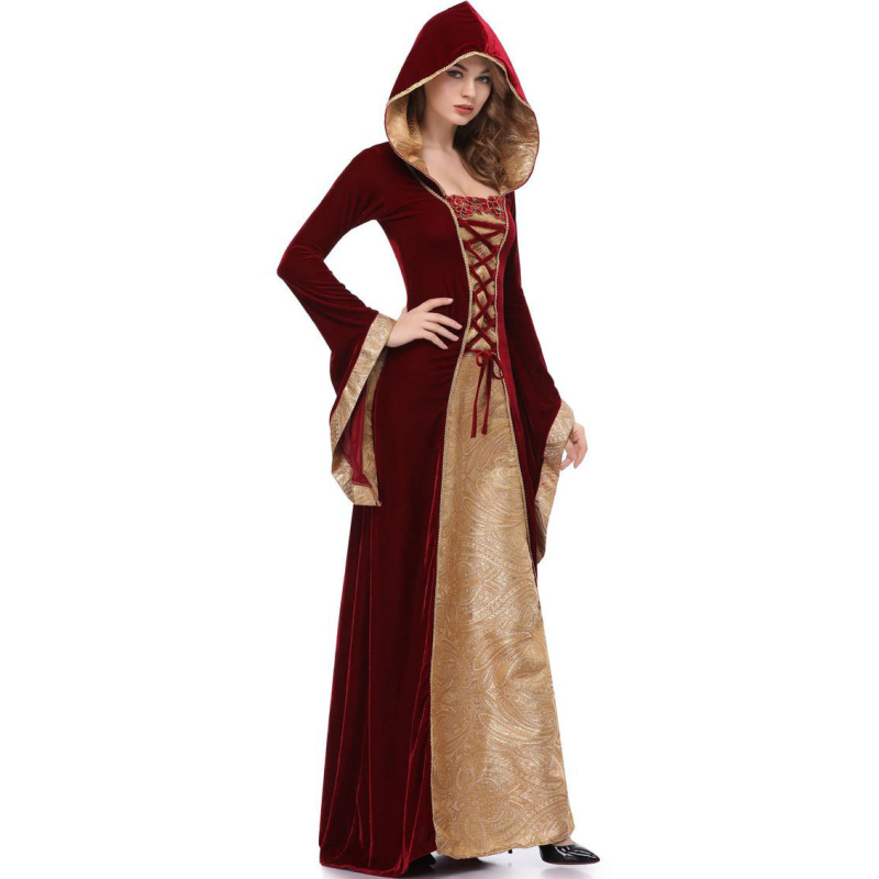 Rochie de bal medievală europeană, cu capa, pentru cosplay | Beauty Embryo | Amestec de bumbac | Primăvara 2022 | Pentru vârsta 18–24 ani
