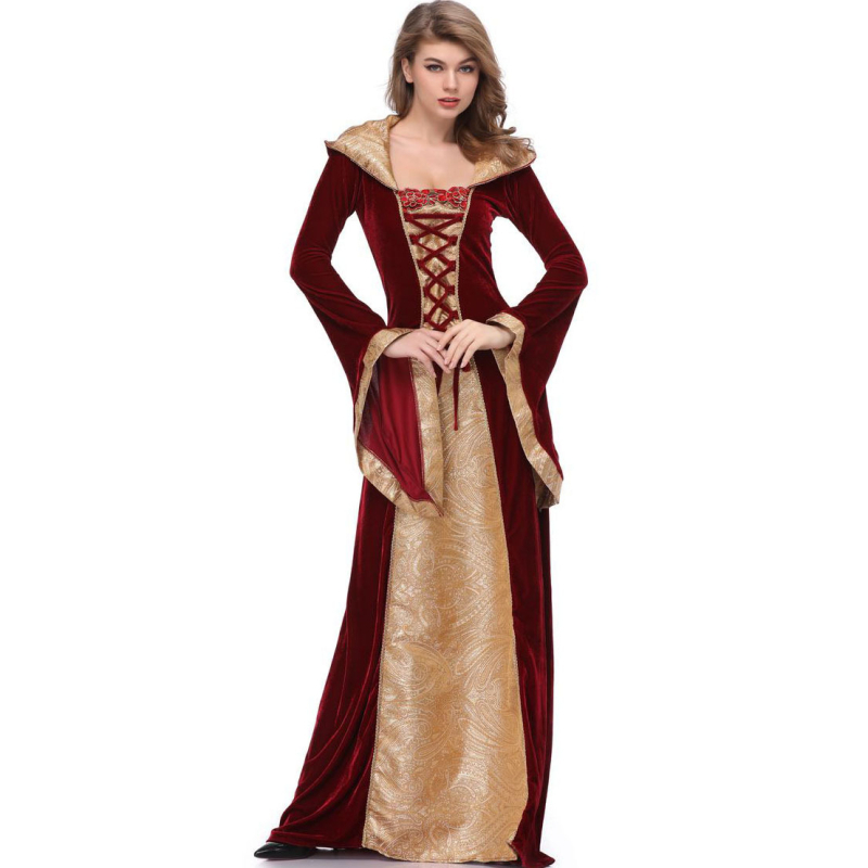 Rochie de bal medievală europeană, cu capa, pentru cosplay | Beauty Embryo | Amestec de bumbac | Primăvara 2022 | Pentru vârsta 18–24 ani