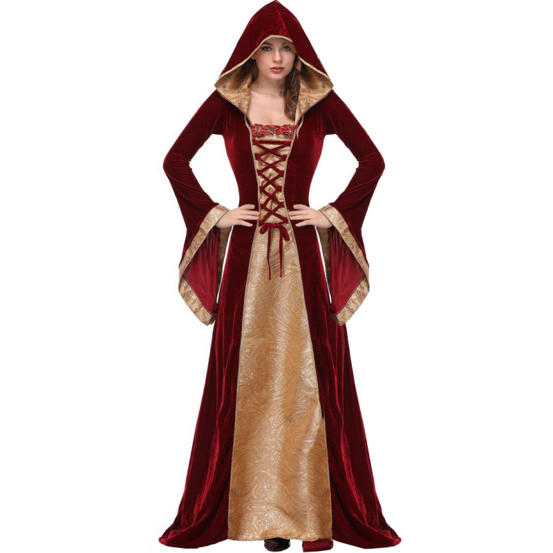 Rochie de bal medievală europeană, cu capa, pentru cosplay | Beauty Embryo | Amestec de bumbac | Primăvara 2022 | Pentru vârsta 18–24 ani