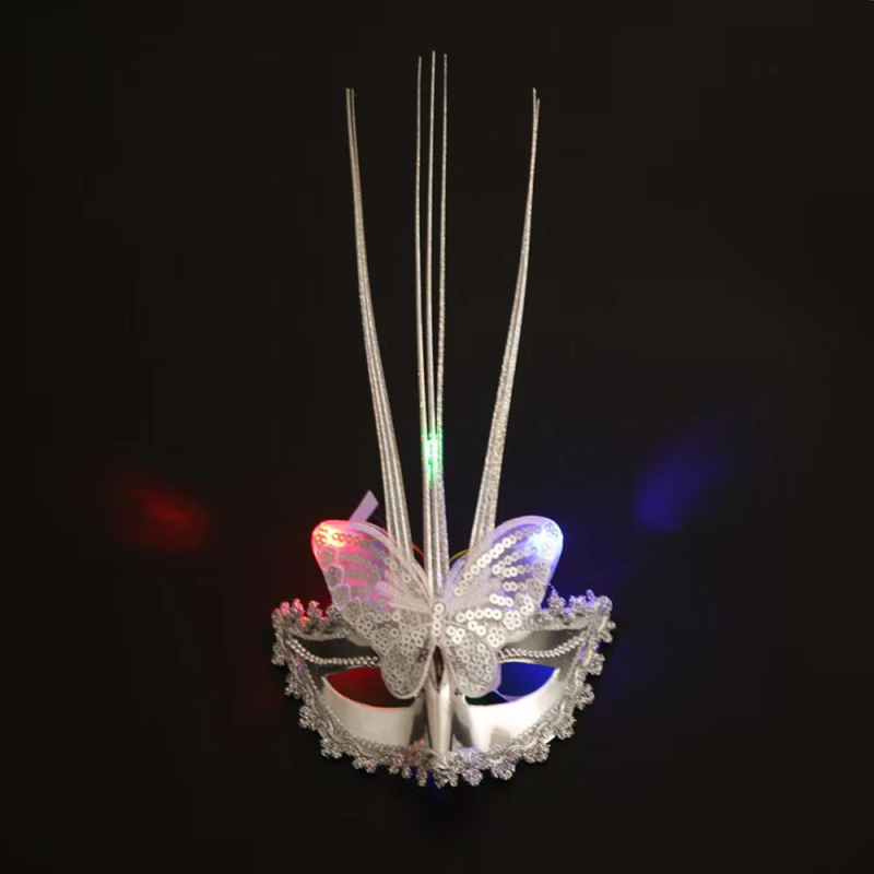 Skaista princeses tauriņu maska ar gaismu - plastmasa, maskas rekvizīts Halovīniem un karnevālam