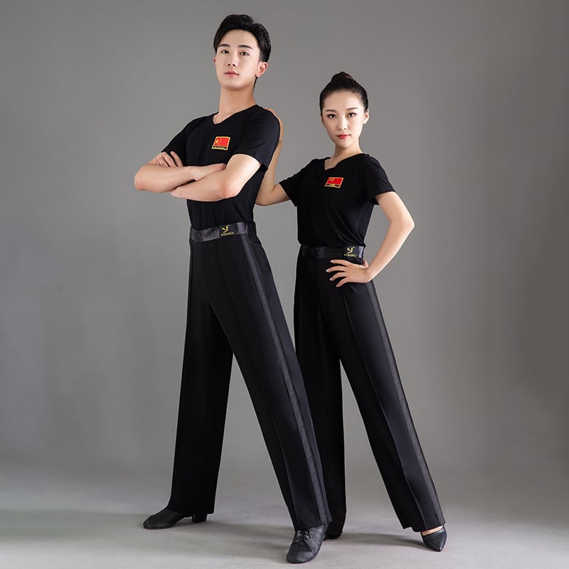 Muške hlače za latino ples za vježbanje, lagani ljetni materijal, pogodne za latino, ballroom i moderni ples.